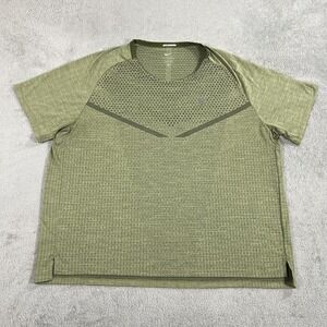 Nike Shirt Mens 2XL Green Tech Knit Dri Fit ADV Reflective Running Training Gym